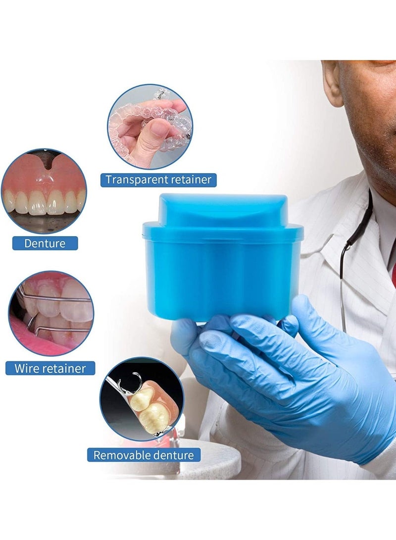 ChicAbode 2PCS Denture Case with Strainer,Denture Cup with Strainer,Denture Bath Box False Teeth Storage Box with Basket Net Container Holder for Trave, Dentures Box, Dental Retainer Container, Denture Bath - Image 3